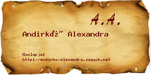 Andirkó Alexandra névjegykártya